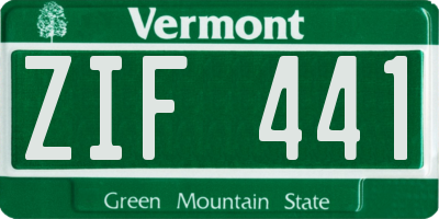 VT license plate ZIF441