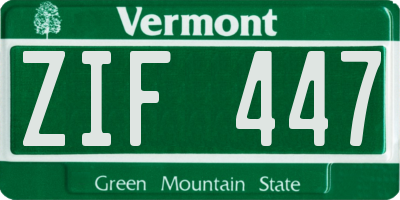 VT license plate ZIF447