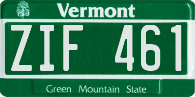 VT license plate ZIF461
