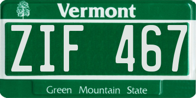 VT license plate ZIF467