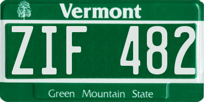 VT license plate ZIF482