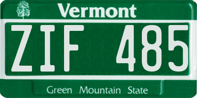 VT license plate ZIF485