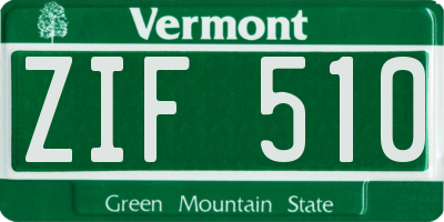 VT license plate ZIF510