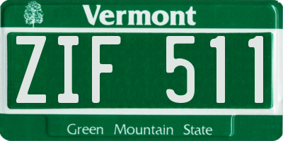 VT license plate ZIF511