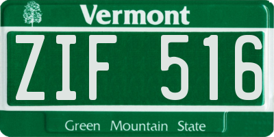 VT license plate ZIF516
