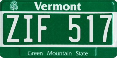 VT license plate ZIF517