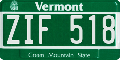 VT license plate ZIF518
