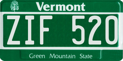 VT license plate ZIF520