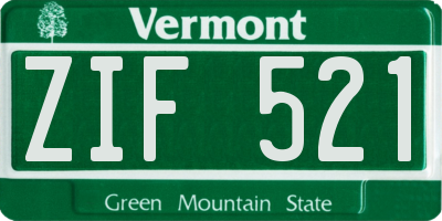 VT license plate ZIF521