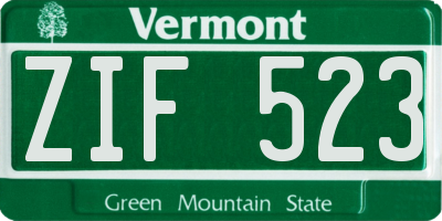 VT license plate ZIF523