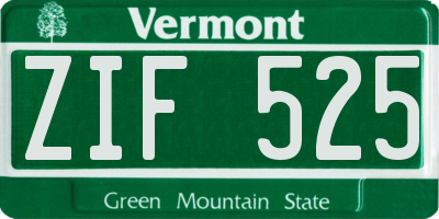 VT license plate ZIF525