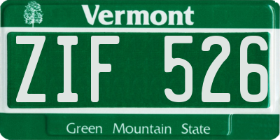 VT license plate ZIF526