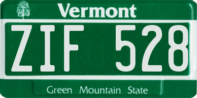 VT license plate ZIF528