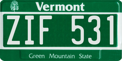 VT license plate ZIF531