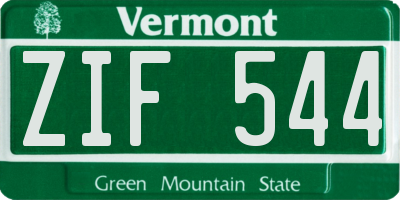 VT license plate ZIF544