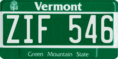 VT license plate ZIF546