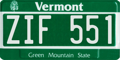 VT license plate ZIF551