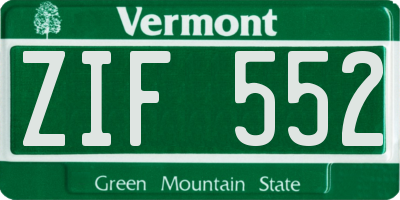 VT license plate ZIF552
