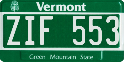 VT license plate ZIF553