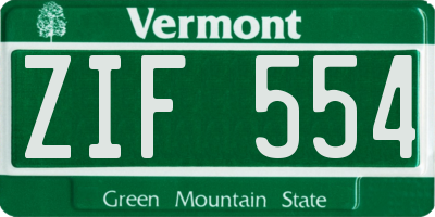 VT license plate ZIF554
