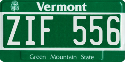 VT license plate ZIF556