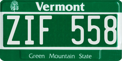 VT license plate ZIF558