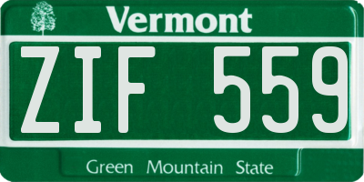 VT license plate ZIF559