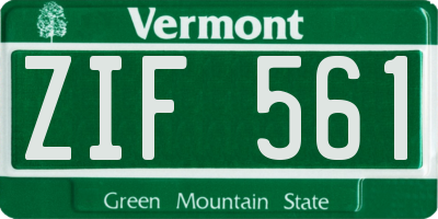 VT license plate ZIF561