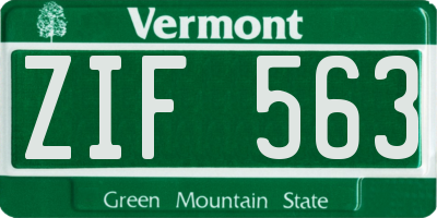 VT license plate ZIF563