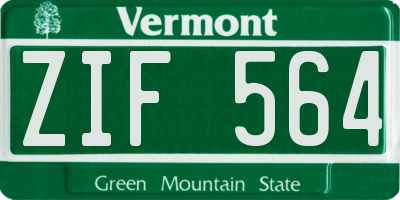 VT license plate ZIF564