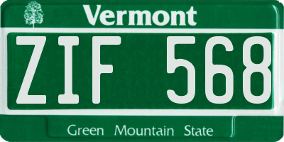 VT license plate ZIF568