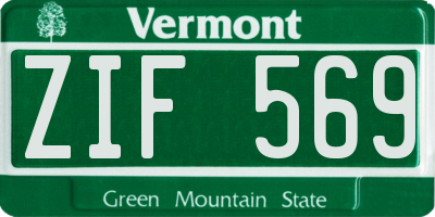 VT license plate ZIF569