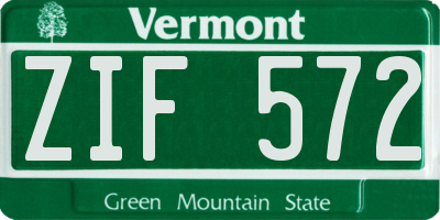 VT license plate ZIF572