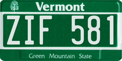 VT license plate ZIF581