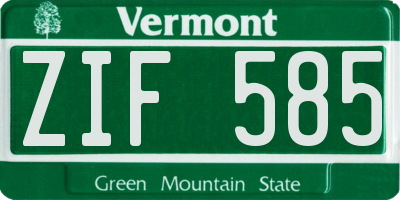 VT license plate ZIF585