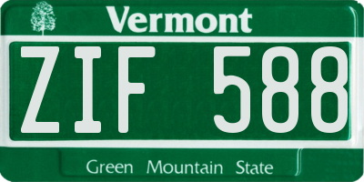 VT license plate ZIF588