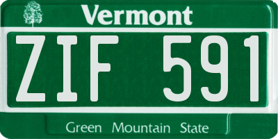 VT license plate ZIF591
