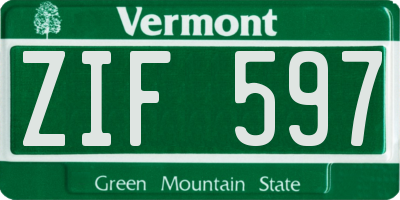 VT license plate ZIF597