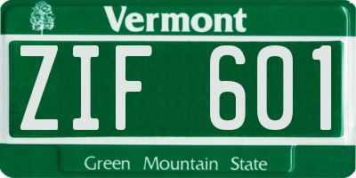 VT license plate ZIF601