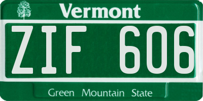 VT license plate ZIF606