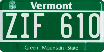 VT license plate ZIF610