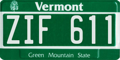VT license plate ZIF611