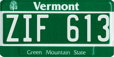 VT license plate ZIF613