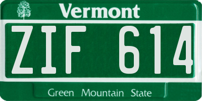 VT license plate ZIF614