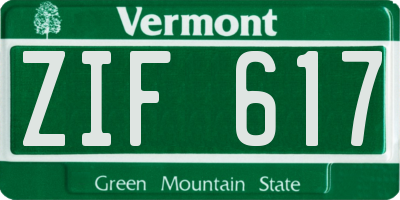 VT license plate ZIF617