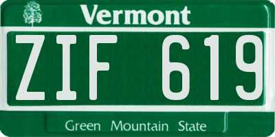 VT license plate ZIF619
