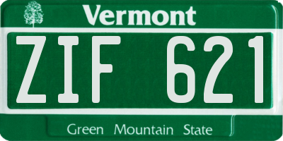 VT license plate ZIF621