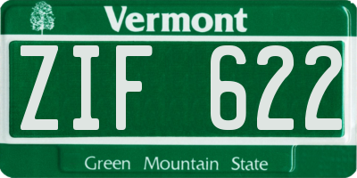 VT license plate ZIF622