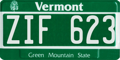 VT license plate ZIF623