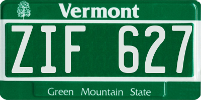 VT license plate ZIF627